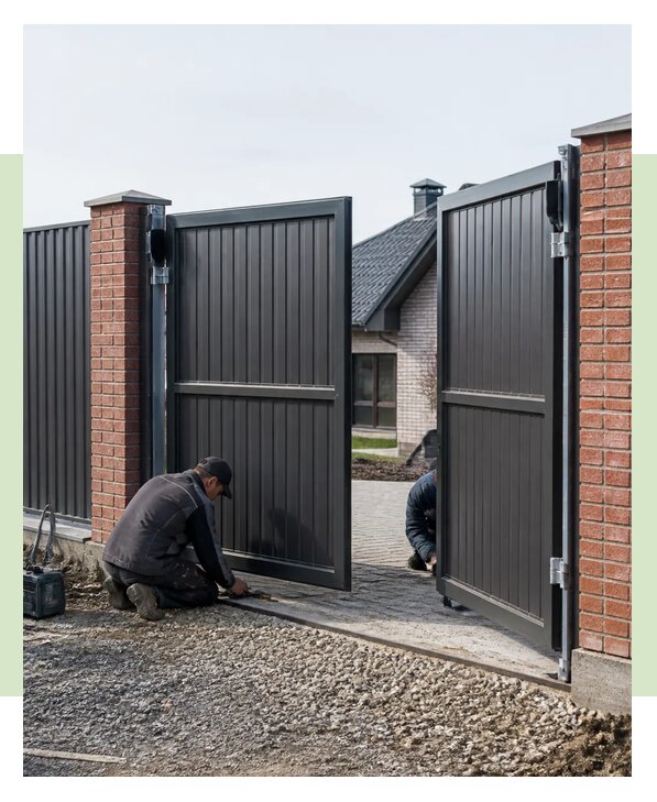 Распашные ворота под ключ с монтажом и установкой в Белореченске
